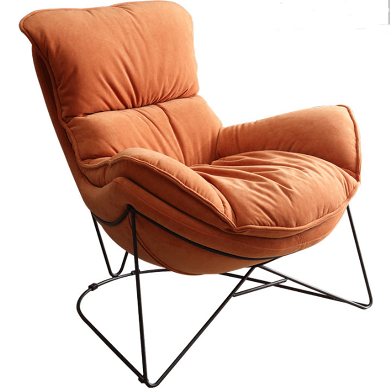 Arms Included Chair 35.44"L x 39.3"W x 35.44"H Chair for Living Room Orange Faux Leather Clearhalo 'Accent Chairs' 'accent_chairs' 'Chairs & Seating' 'furn' 'furn_accent_chairs' 'Furniture' 'Living Room Furniture' 5280223