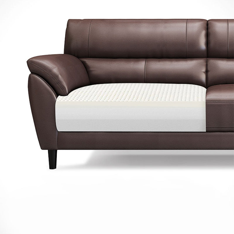 Stain Resistant Leather Settee Couch Pillow Top Arm Sofa Couch in Brown