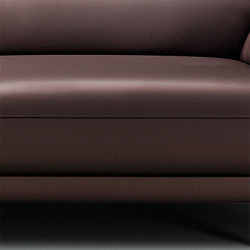 Stain Resistant Leather Settee Couch Pillow Top Arm Sofa Couch in Brown
