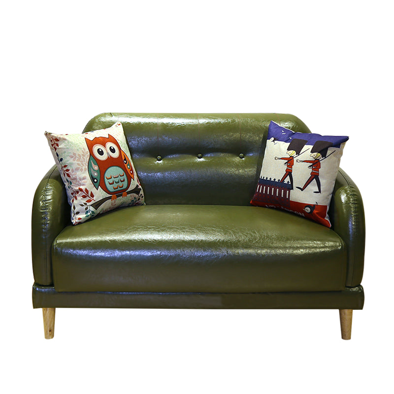 Contemporary Tufted Sofa Couch Split-Back Standard Square Arm Settee Couch