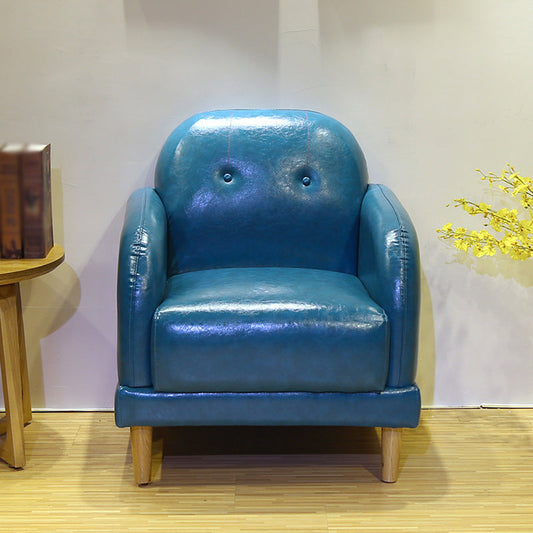 Contemporary Tufted Sofa Couch Split-Back Standard Square Arm Settee Couch 29"L x 26"W x 34"H Blue