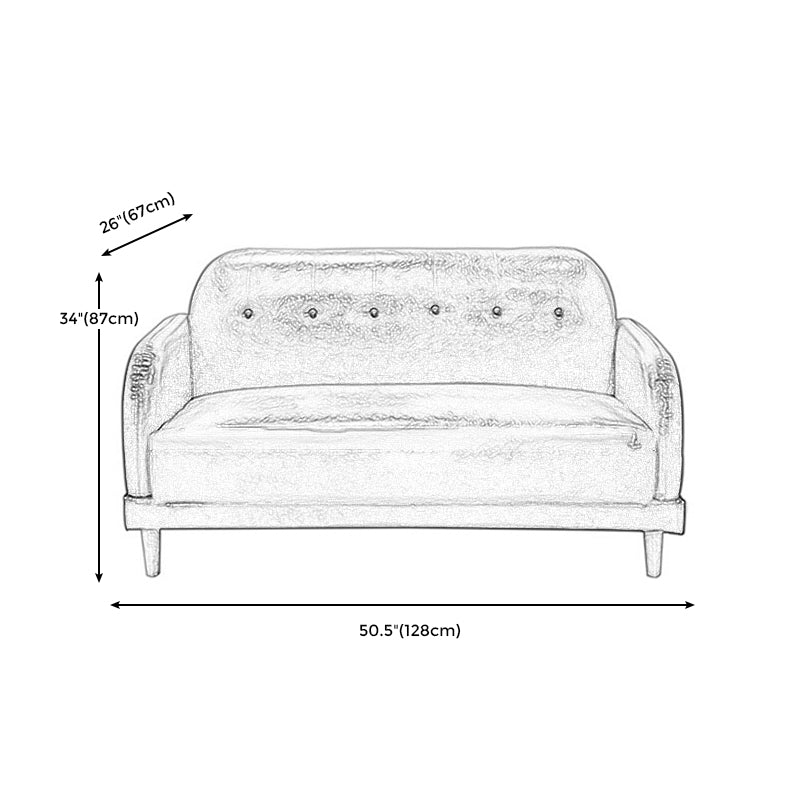 Contemporary Tufted Sofa Couch Split-Back Standard Square Arm Settee Couch