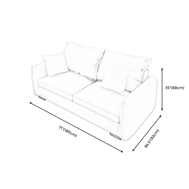 Coupage en cuir faux et en coton canapé canapé carré canapé canapé avec oreillers