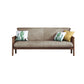 Contemporary Cushions Standard Tuxedo Arm Living Room Faux Leather Settee Khaki Walnut Clearhalo &#39;furn&#39; &#39;furn_sofas&#39; &#39;Furniture&#39; &#39;Living Room Furniture&#39; &#39;Sofa&#39; &#39;sofas&#39; 5280365