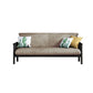 Contemporary Cushions Standard Tuxedo Arm Living Room Faux Leather Settee Khaki Black Clearhalo &#39;furn&#39; &#39;furn_sofas&#39; &#39;Furniture&#39; &#39;Living Room Furniture&#39; &#39;Sofa&#39; &#39;sofas&#39; 5280368