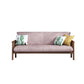 Contemporary Cushions Standard Tuxedo Arm Living Room Faux Leather Settee Pink Walnut Clearhalo &#39;furn&#39; &#39;furn_sofas&#39; &#39;Furniture&#39; &#39;Living Room Furniture&#39; &#39;Sofa&#39; &#39;sofas&#39; 5280376