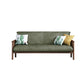 Contemporary Cushions Standard Tuxedo Arm Living Room Faux Leather Settee Turquoise Walnut Clearhalo &#39;furn&#39; &#39;furn_sofas&#39; &#39;Furniture&#39; &#39;Living Room Furniture&#39; &#39;Sofa&#39; &#39;sofas&#39; 5280379