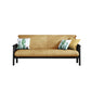 Contemporary Cushions Standard Tuxedo Arm Living Room Faux Leather Settee Brown Black Clearhalo &#39;furn&#39; &#39;furn_sofas&#39; &#39;Furniture&#39; &#39;Living Room Furniture&#39; &#39;Sofa&#39; &#39;sofas&#39; 5280384