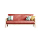 Contemporary Cushions Standard Tuxedo Arm Living Room Faux Leather Settee Red Natural Wood Clearhalo &#39;furn&#39; &#39;furn_sofas&#39; &#39;Furniture&#39; &#39;Living Room Furniture&#39; &#39;Sofa&#39; &#39;sofas&#39; 5280387