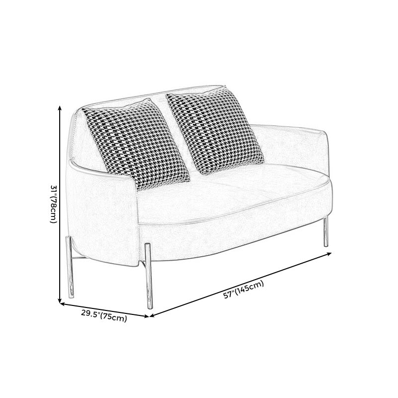 Divano a braccio quadrato standard divano contemporaneo stretto seta posteriore