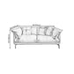 Contemporary Leathe Pillow Top Arm Sofa Set with Pillows in Brown