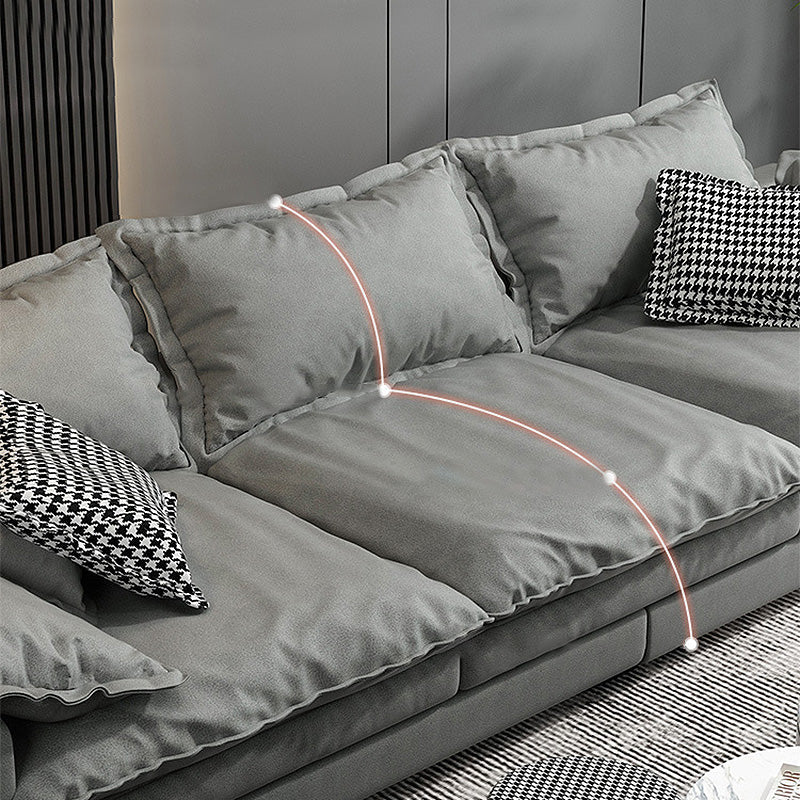 Stain Resistant Sofa Couch Square Arm Sofa Set with Pillows in Grey Clearhalo 'furn' 'furn_sofas' 'Furniture' 'Living Room Furniture' 'Sofa' 'sofas' 5280475