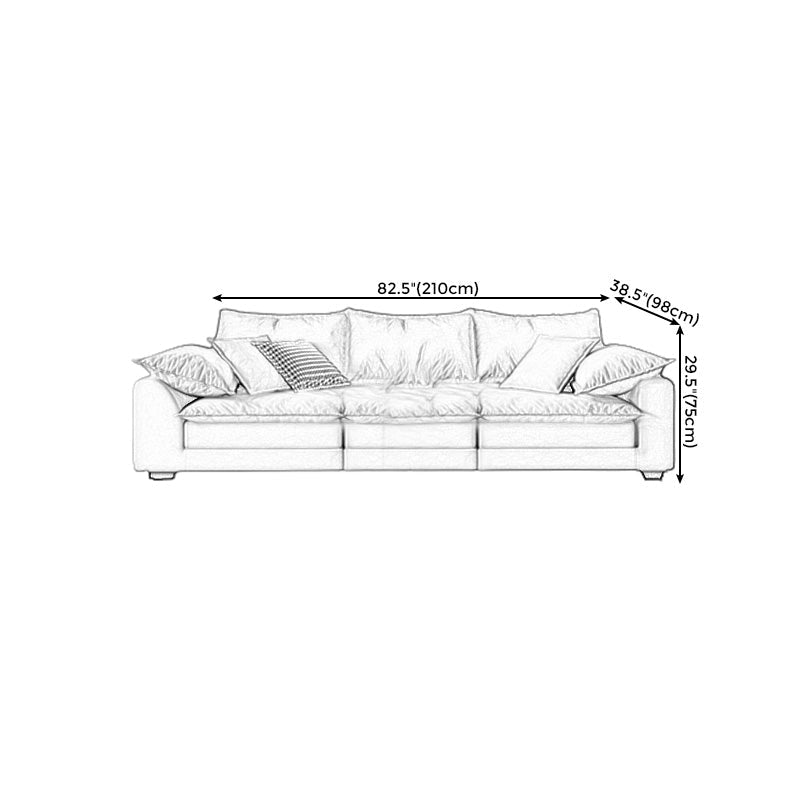 Stain Resistant Sofa Couch Square Arm Sofa Set with Pillows in Grey Clearhalo 'furn' 'furn_sofas' 'Furniture' 'Living Room Furniture' 'Sofa' 'sofas' 5280479