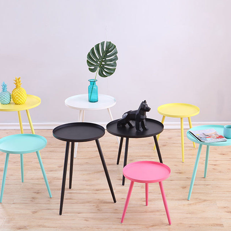 Bandeja Top Mesa de pedestal de metal Tabla lateral redonda para sala de estar para sala de estar