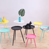 Bandeja Top Mesa de pedestal de metal Tabla lateral redonda para sala de estar para sala de estar