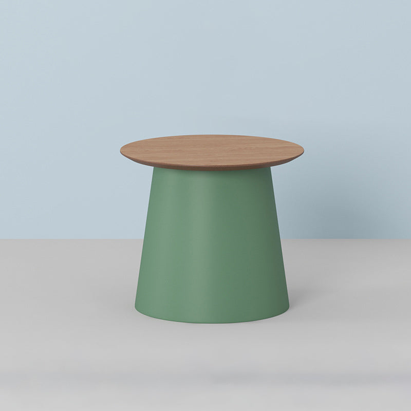 Pedestal Base Wood & Plastic Table Top Pink/green/yellow/white/grey Round Side Table