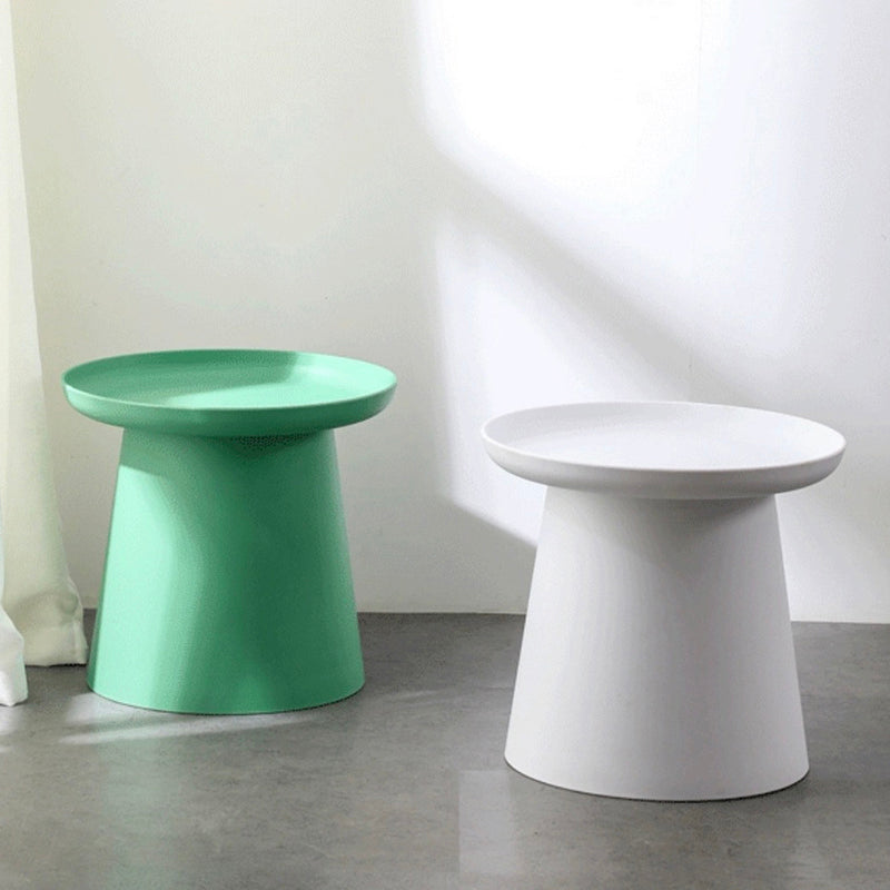 Pedestal Base Wood & Plastic Table Top Pink/green/yellow/white/grey Round Side Table