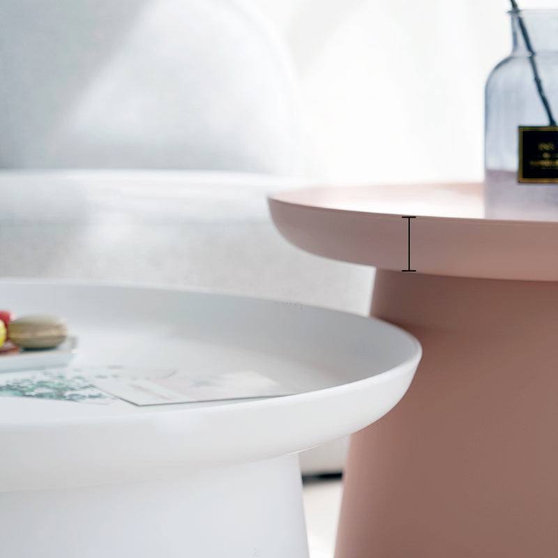 Pedestal Base Wood & Plastic Table Top Pink/green/yellow/white/grey Round Side Table