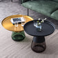 Modern Style Black/gold Metal Countertop Glass Base Grey/green Round Side Table Clearhalo 'Coffee & Accent Tables' 'End & Side Tables' 'end_side_tables' 'furn' 'furn_end_side_tables' 'Furniture' 'Living Room Furniture' 5280672