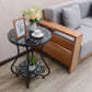 Glam Round Glossy Marble Top End Table Metal Curved Sofa Side End Table