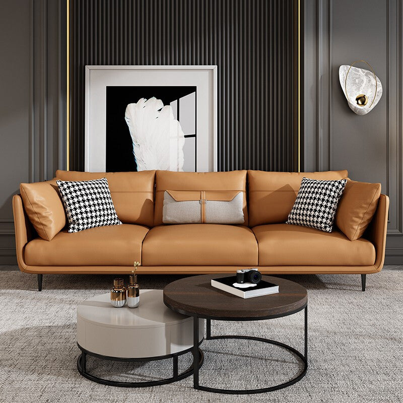 Estilo moderno con reposabrazos trasero y almohada con espuma de relleno de asiento de naranja