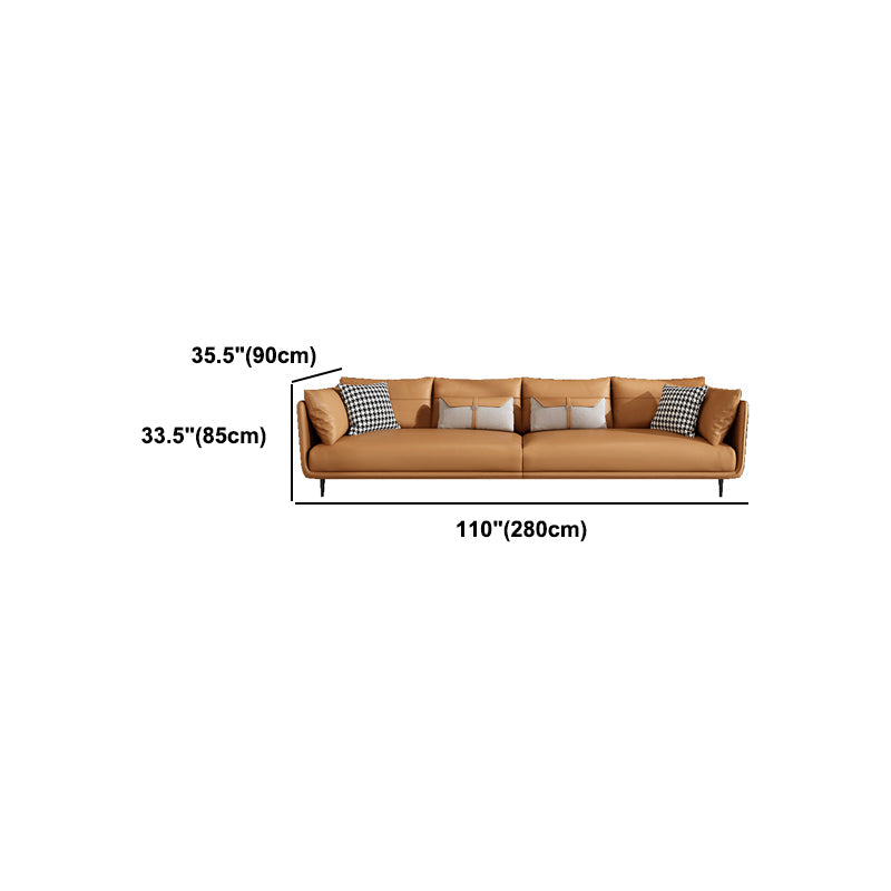 Estilo moderno con reposabrazos trasero y almohada con espuma de relleno de asiento de naranja