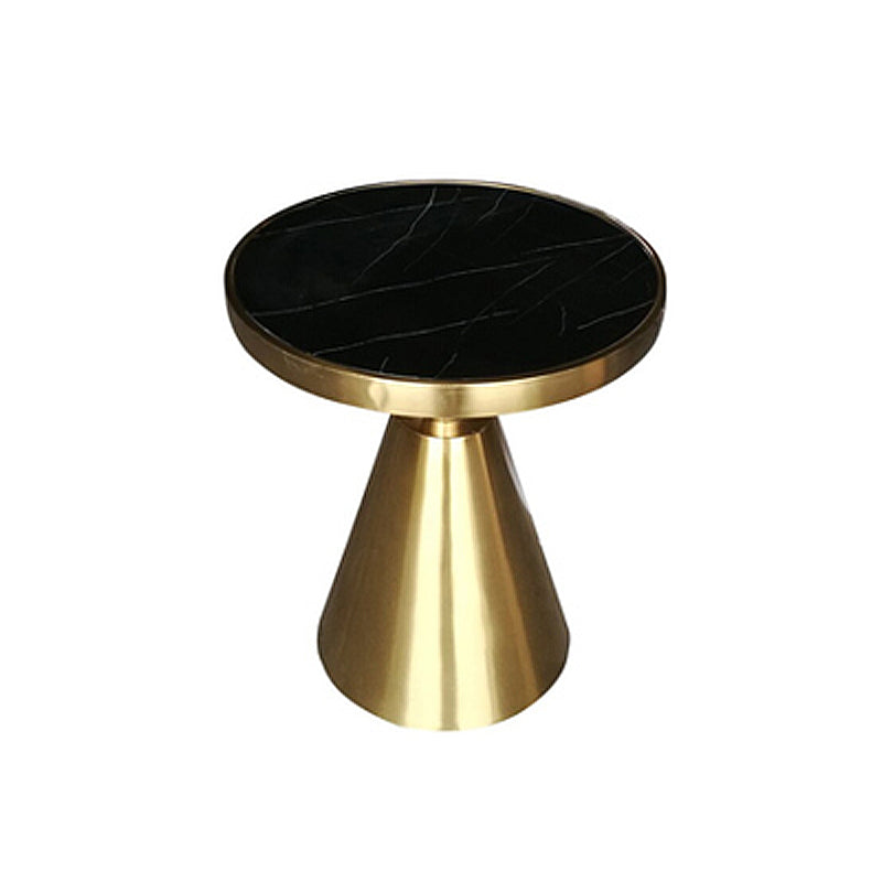 21.6" Tall Pedestal End Table, Glossy Marble Top Round End Table Clearhalo 'Coffee & Accent Tables' 'End & Side Tables' 'end_side_tables' 'furn' 'furn_end_side_tables' 'Furniture' 'Living Room Furniture' 5280786