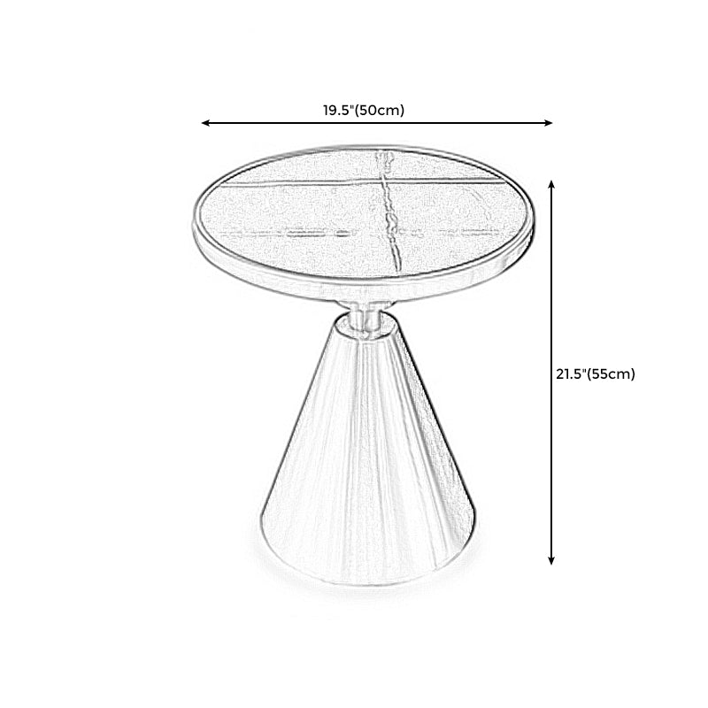 21.6" Tall Pedestal End Table, Glossy Marble Top Round End Table Clearhalo 'Coffee & Accent Tables' 'End & Side Tables' 'end_side_tables' 'furn' 'furn_end_side_tables' 'Furniture' 'Living Room Furniture' 5280789