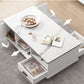 Rectangular Wooden Coffee Table 1 Single Cocktail Table with Storage Drawers