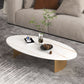 Modern Style Black Gold/white/grey Oval Coffee Table with Rock Board White Gold Clearhalo 'Coffee & Accent Tables' 'Coffee Tables' 'coffee_tables' 'furn' 'furn_coffee_tables' 'Furniture' 'Living Room Furniture' 5280943