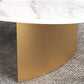 Modern Style Black Gold/white/grey Oval Coffee Table with Rock Board Clearhalo 'Coffee & Accent Tables' 'Coffee Tables' 'coffee_tables' 'furn' 'furn_coffee_tables' 'Furniture' 'Living Room Furniture' 5280949