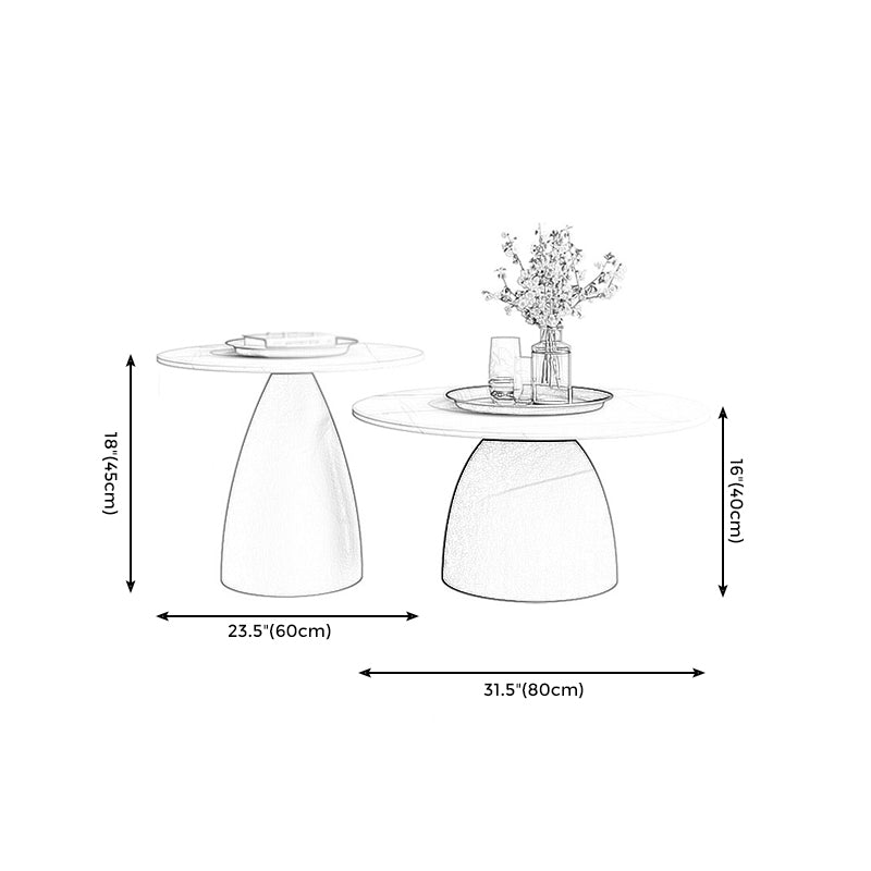 Style moderne blanc / top rock tôle roche artisanat rond table basse