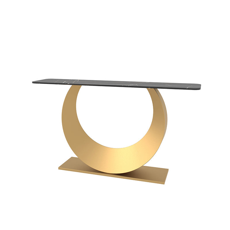 Tavolo accento top in pietra in stile glam per la tabella della console di sala 31,5 "di altezza