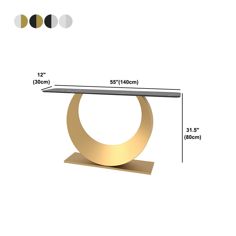 Tavolo accento top in pietra in stile glam per la tabella della console di sala 31,5 "di altezza