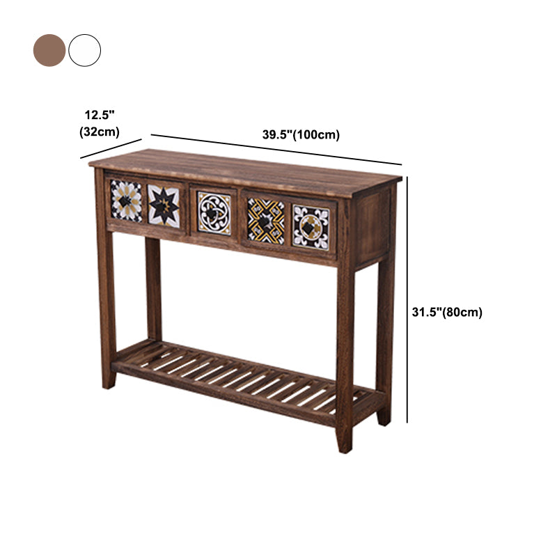 Tavolo di accento moderno della metà del secolo con cassetti per la console Hall