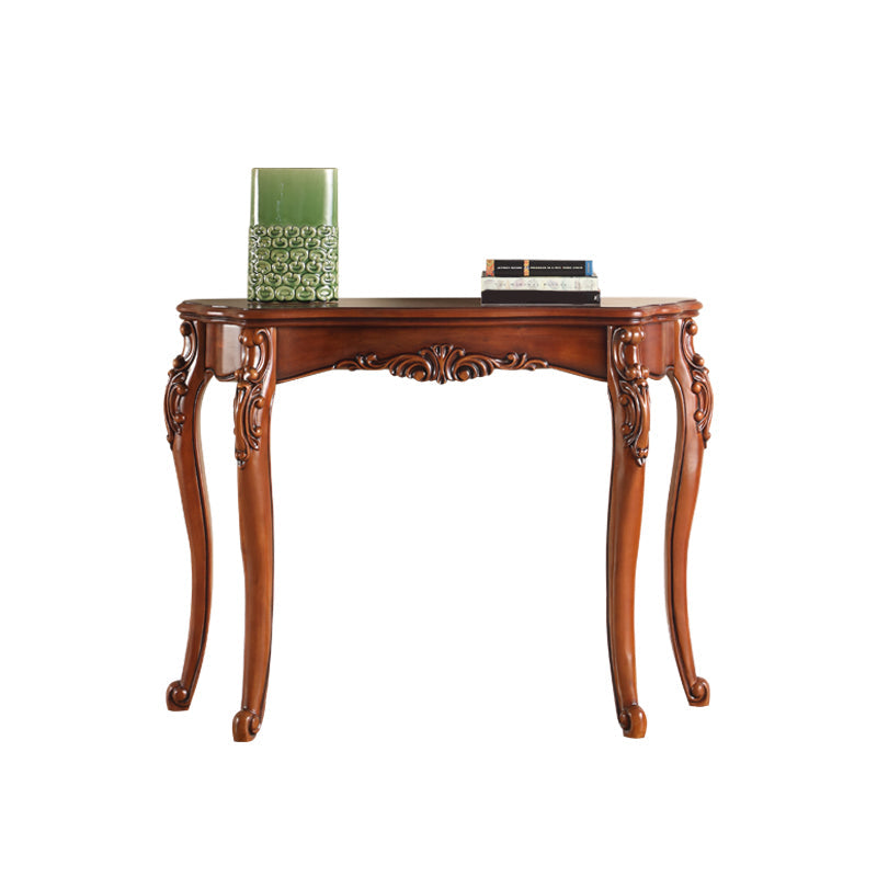 Free Form Wood Console Table with 4 Legs Solid Wood Frame Accent Table for Hall Clearhalo 'Console Tables' 'console_tables' 'Entry & Mudroom Furniture' 'furn' 'furn_console_tables' 'Furniture' 5284754