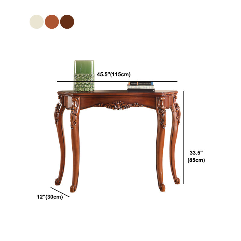 Free Form Wood Console Table with 4 Legs Solid Wood Frame Accent Table for Hall Clearhalo 'Console Tables' 'console_tables' 'Entry & Mudroom Furniture' 'furn' 'furn_console_tables' 'Furniture' 5284759