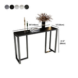 Modern Accent Table with Stone Top and Black Frame Base Console Clearhalo 'Console Tables' 'console_tables' 'Entry & Mudroom Furniture' 'furn' 'furn_console_tables' 'Furniture' 5284811