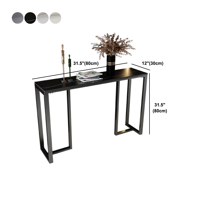 Modern Accent Table with Stone Top and Black Frame Base Console Clearhalo 'Console Tables' 'console_tables' 'Entry & Mudroom Furniture' 'furn' 'furn_console_tables' 'Furniture' 5284812