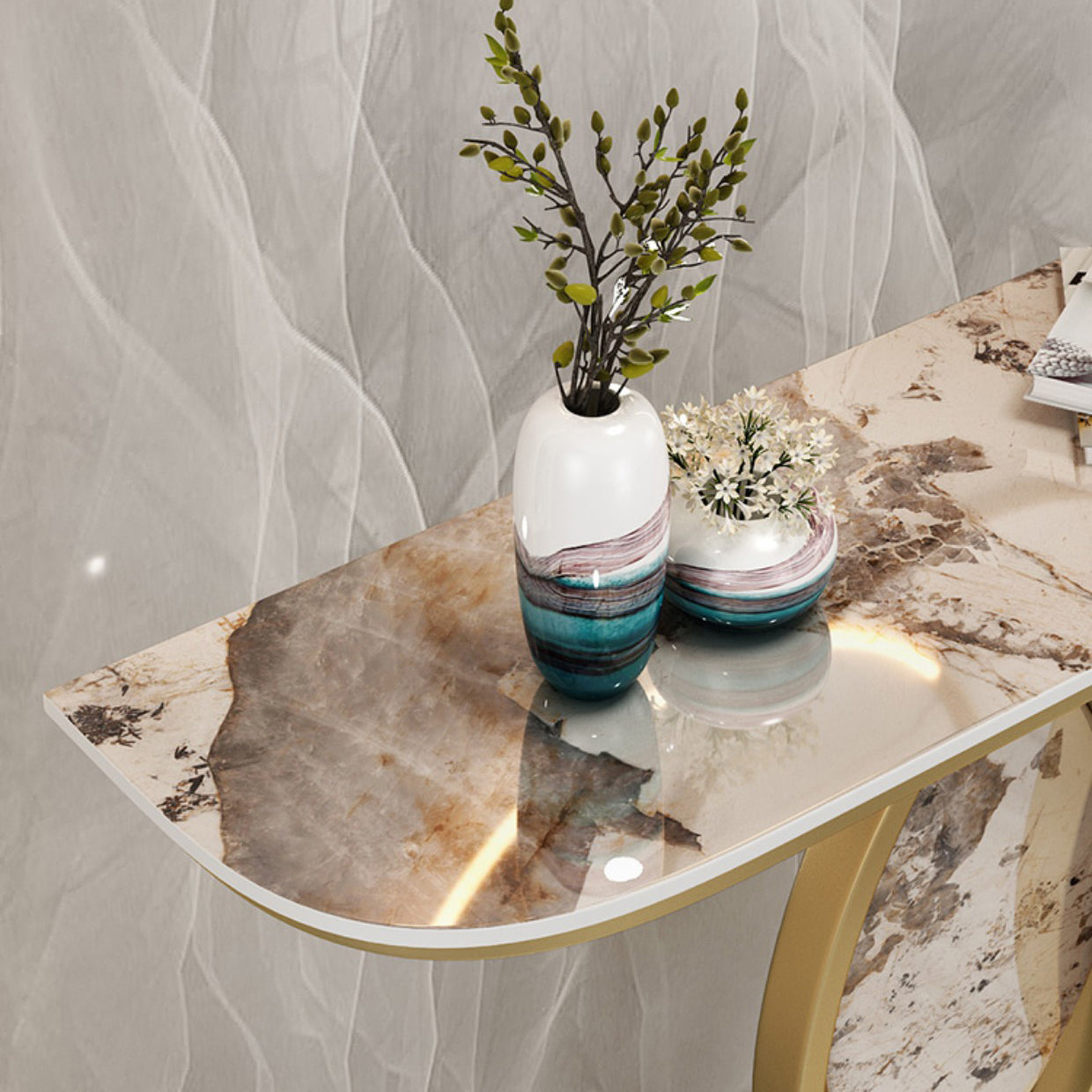 Resistenza ai graffi, 11,81 "W x 31,49" H Tasto mezzano glam di pietra per Hall