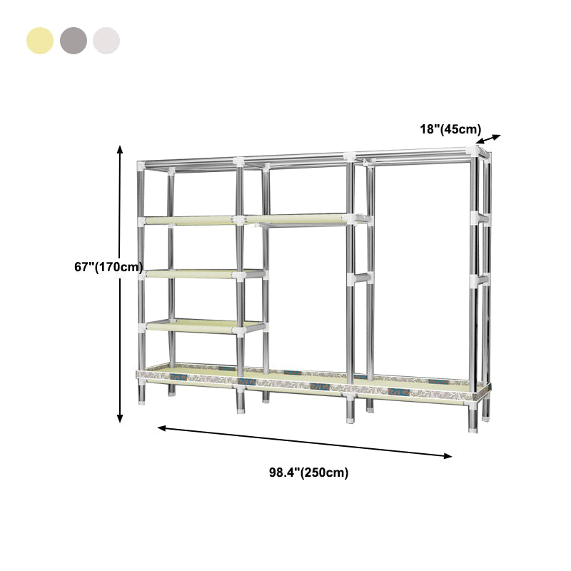 Armadio in metallo armadio del guardaroba in stile contemporaneo Armaia con asta di abbigliamento per casa