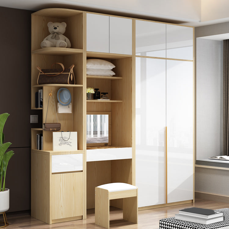 Contemporary Storage Cabinet Engineered Wood Wardrobe Armoire Clearhalo 'Armoires & Wardrobes' 'armoires_wardrobes' 'Bedroom Furniture' 'furn' 'furn_armoires_wardrobes' 'Furniture' 5284940