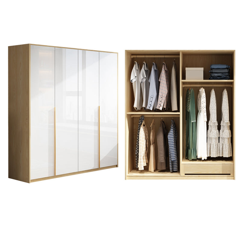 Contemporary Storage Cabinet Engineered Wood Wardrobe Armoire 71"L x 20"W x 79"H Clearhalo 'Armoires & Wardrobes' 'armoires_wardrobes' 'Bedroom Furniture' 'furn' 'furn_armoires_wardrobes' 'Furniture' 5284947