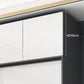 Contemporary White Storage Cabinet Mirrored Finish Cabinet with Sliding Door