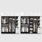 Contemporary White Storage Cabinet Mirrored Finish Cabinet with Sliding Door