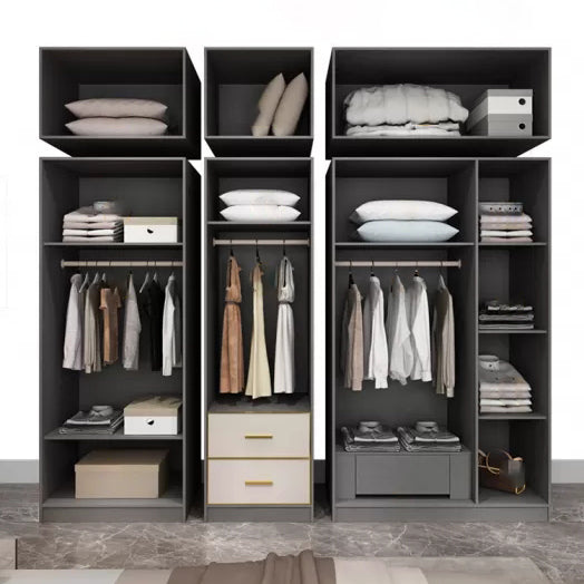 Wooden Wardrobe Cabinet with Soft Close Doors Hinged Wardrobe Armoire Clearhalo 'Armoires & Wardrobes' 'armoires_wardrobes' 'Bedroom Furniture' 'furn' 'furn_armoires_wardrobes' 'Furniture' 5285029