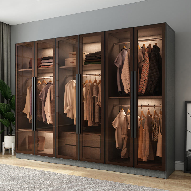 Modern Style Storage Cabinet Mirrored Finish Cabinet with Glass Door Clearhalo 'Armoires & Wardrobes' 'armoires_wardrobes' 'Bedroom Furniture' 'furn' 'furn_armoires_wardrobes' 'Furniture' 5285037
