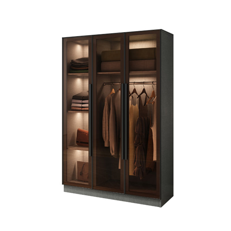 Modern Style Storage Cabinet Mirrored Finish Cabinet with Glass Door 47"L x 20"W x 77"H Clearhalo 'Armoires & Wardrobes' 'armoires_wardrobes' 'Bedroom Furniture' 'furn' 'furn_armoires_wardrobes' 'Furniture' 5285038