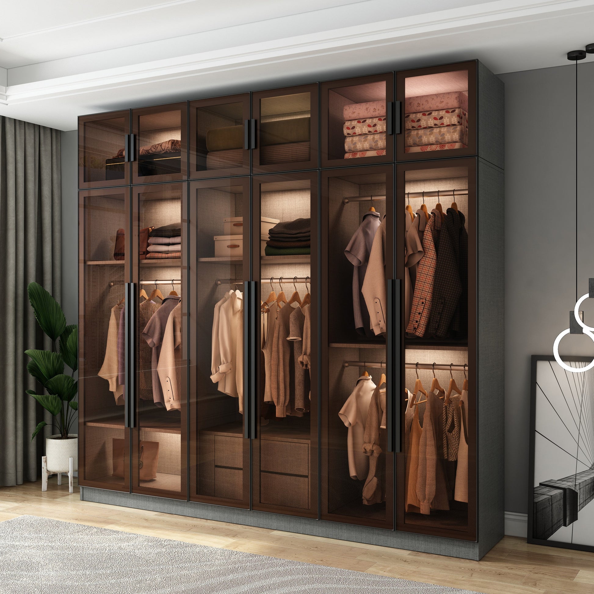 Modern Style Storage Cabinet Mirrored Finish Cabinet with Glass Door Clearhalo 'Armoires & Wardrobes' 'armoires_wardrobes' 'Bedroom Furniture' 'furn' 'furn_armoires_wardrobes' 'Furniture' 5285039