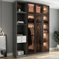 Modern Style Storage Cabinet Mirrored Finish Cabinet with Glass Door Clearhalo 'Armoires & Wardrobes' 'armoires_wardrobes' 'Bedroom Furniture' 'furn' 'furn_armoires_wardrobes' 'Furniture' 5285046